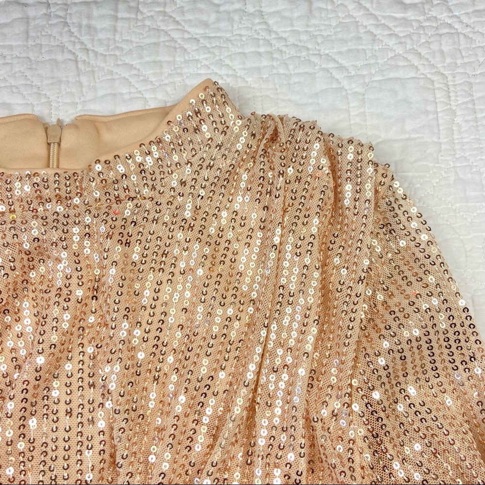 NWT boutique party dress! Gold sequin ruched party dress, sexy & sleek sz small - Picture 6 of 10
